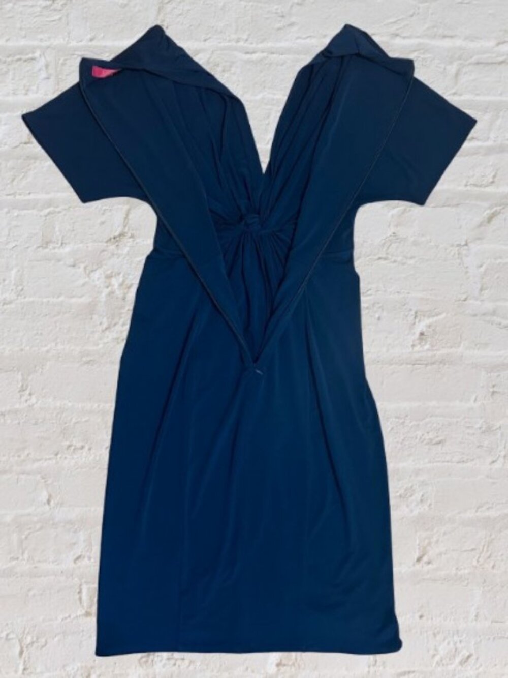 CATHERINE MALANDRINO Navy Blue Cutout Midi Cocktail Dress 6 - Picture 5 of 12